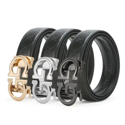 Men's High-End Genuine Leather Belt with Alloy Clasp