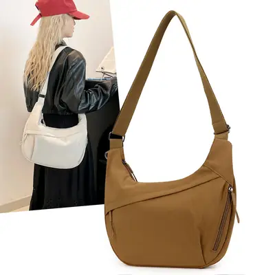 Brown Crossbody Bag Large Capacity Women Commuter Shoulder Bag