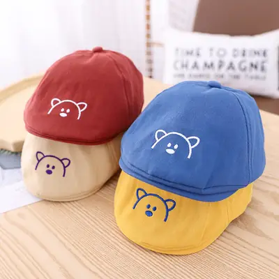 Kids Bear Cap Sun Hat Red Blue Yellow