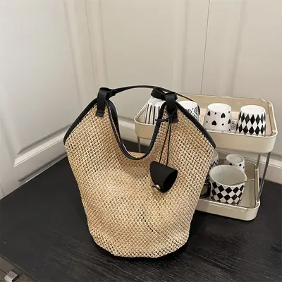 Women Woven Shoulder Bag 2025 Summer Niche Design