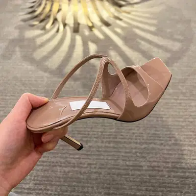 Women's Beige Open Toe Stiletto Heels 2025