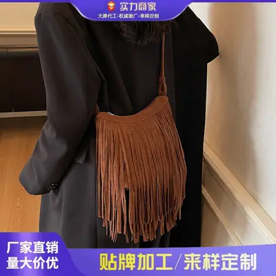 Autumn Tassel Crossbody Bag Women Brown 2025