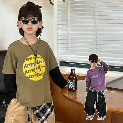 Boys Long Sleeve T-Shirt Yellow Graphic 2025