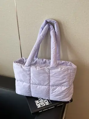 Women's Lavender Puffer Tote Bag 2025 New Fashion