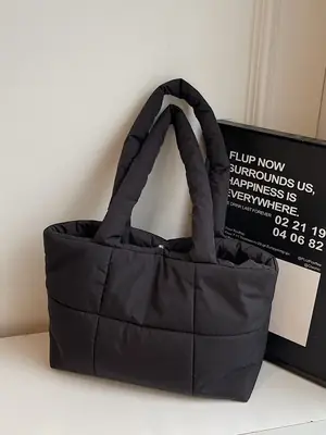 Black Quilted Women's Shoulder Bag 2025 New Style