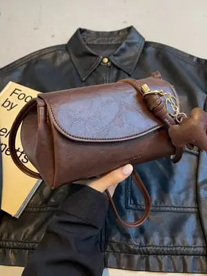 Brown Leather Crossbody Bag for Women 2026