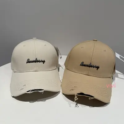 Black Korean Style Rhinestone Cap Women Ripped Bim