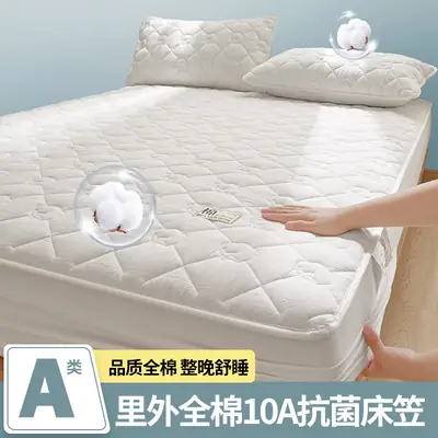 Class a Xinjiang Cotton Quilted Fitted Sheet, Pure Cotton, 100% Cotton, Full Coverage Bed Cover, Simmons Mattress Protector, Three-Piece Set