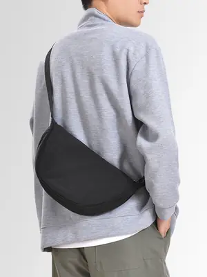 Black Adjustable Strap Fanny Bag for Men Women
