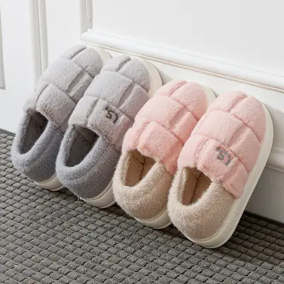 New Style Fleece Lined Winter Slippers for Women