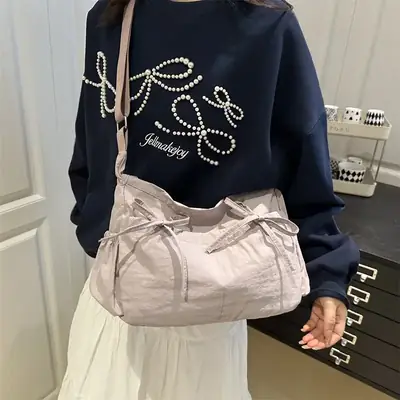 Lightweight Crossbody Bag with Bow Design for Women