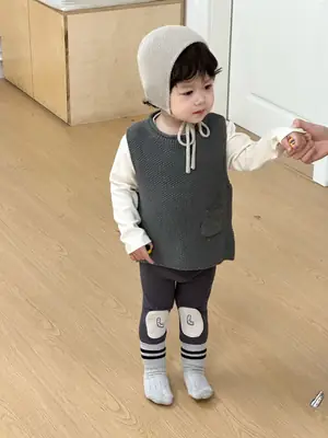 Kids Knitted Vest & Leggings Set Spring New Baby Clothes
