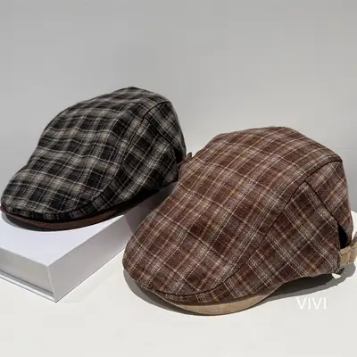 British Plaid Duckbill Sunshade Cap