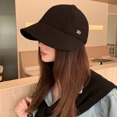 Women Wide-Brimmed Duckbill Cap Autumn Winter Sunshade Black