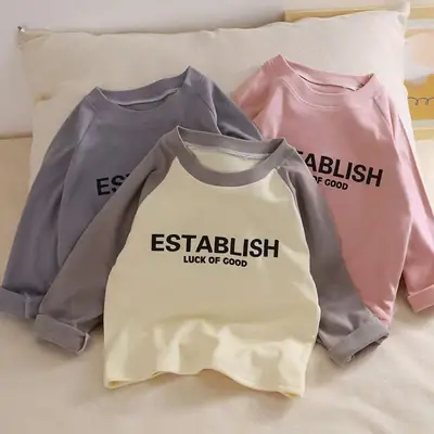 Girls Pink Sweatshirt "ESTABLISH" Print