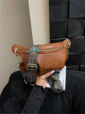 Retro Textured Pu Chest Bag Women's Shoulder Crossbody