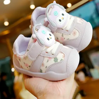 Pink Floral Toddler Shoes for 1-2 Years Old