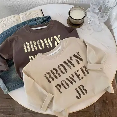 Brown Brown Power JB Casual Sweatshirt for Boys Girls