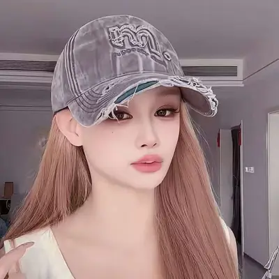 Women's Pink Washed Baseball Cap with Embroidered Logo
