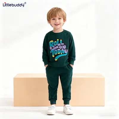 Girls Roll On Toddy Green Sweatpants Set
