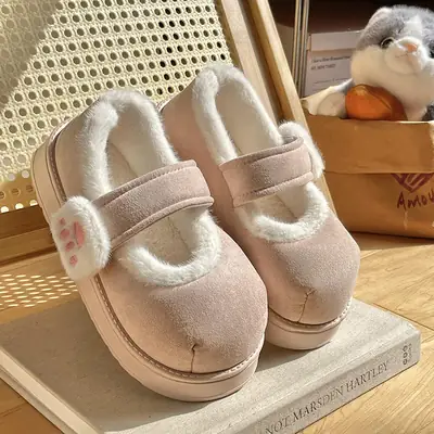 New Winter Cat Claw Velcro Shoes for Women