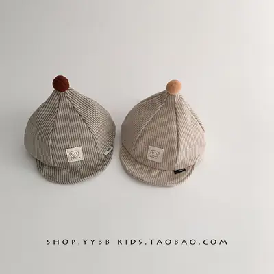 Baby Beige Peaked Hat for Kids Small Winter Warm