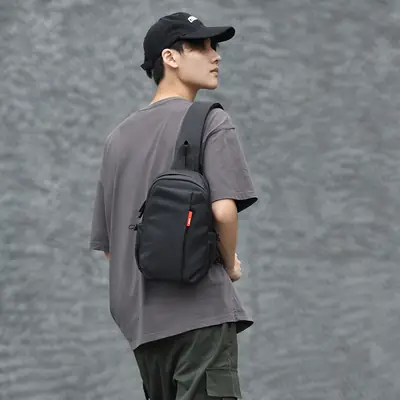 Men's Black Multi-Use Shoulder Bag for Travel & Daily Use