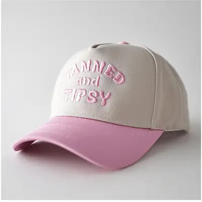Tanned & Tipsy Unisex Cap Pink Beige