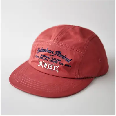 Red Suburban Beatix Embroidered Cap for Men Women