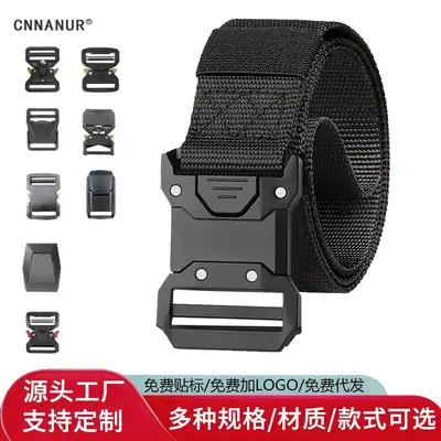 Men's Stretch Automatic Belt Gray Nylon Outdoor Casual