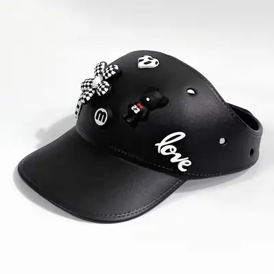 Women's White Cotton Baseball Cap with Love & Decorations