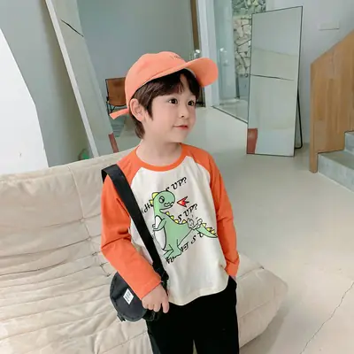 Dudu Boys Long Sleeve T-Shirt Green White Spring