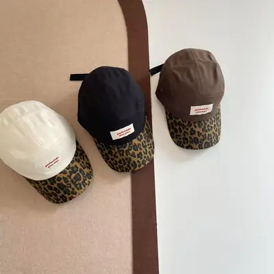 Kids Leopard Print Baseball Cap White