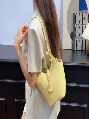 Women's Yellow Textured Shoulder Bag 2025