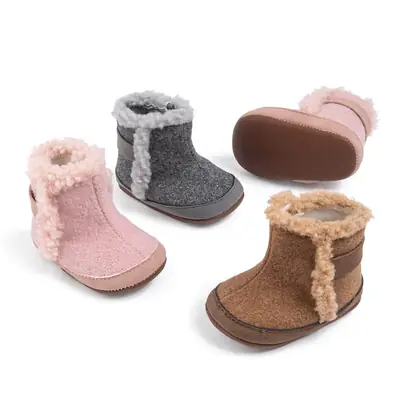 Amazon Winter Baby Snow Boots Fleece-Lined Warm Anti-Slip Baby Toddler Shoes Versatile Trendyy Baby Shoes