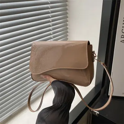 Women's Small Square Crossbody Bag Pure Leather Tan 2025