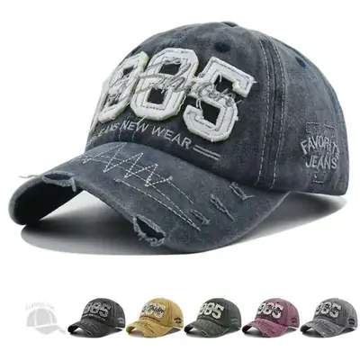 Men 1985 Embroidered Baseball Cap Washed Cotton