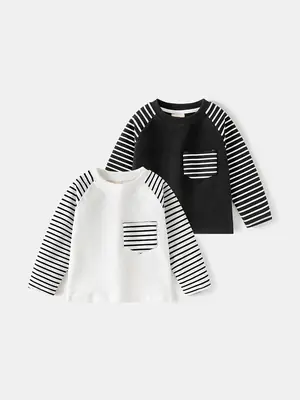 Children's Black Striped Long Sleeve T-Shirt 2025