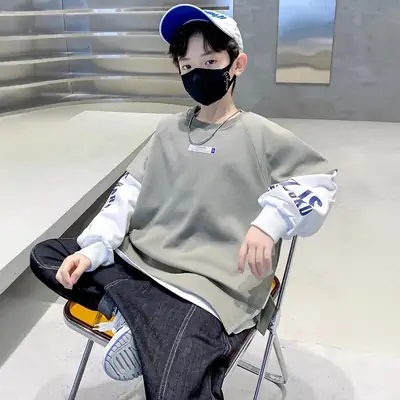 Boys Sweatshirt Set Grey Long Sleeve T-Shirt