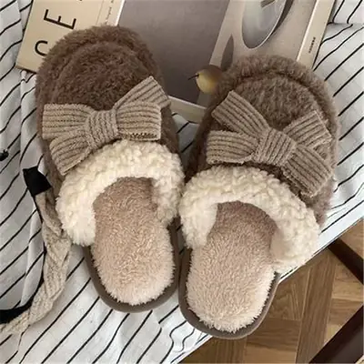 Winter Cotton Slippers for Women Warm Thick Soled