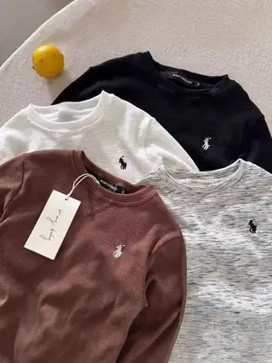 Children's Grey Polo T-Shirt 2025 Autumn Boys