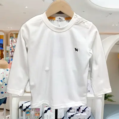 White Long Sleeve T-Shirt for Baby Boys Pure Cotton