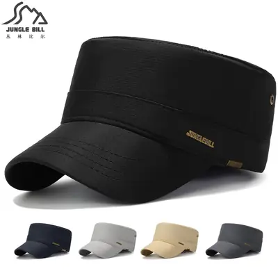 Jungle Bill Black Flat Cap Outdoor Sports Sun Hat