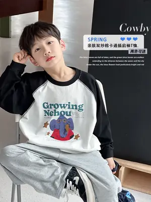 Boys Long Sleeve Cotton T-Shirt Spring 2026