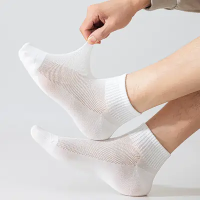 Suxinaimin Socks Men's Summer Thin 10A Antibacterial and Deodorant Sports Socks Mesh Short Socks