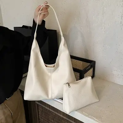 Women's Large Capacity Tote Bag Cream Summer 2025