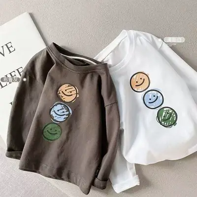 Kids Long Sleeve T-Shirts Pure Cotton Korean Style