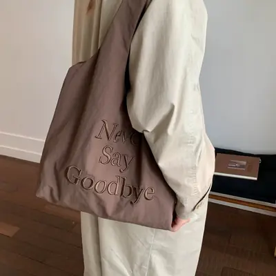 New Say Goodbye Letter Embroidered Armpit Bag Large Capacity