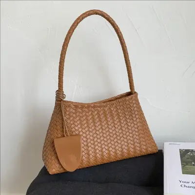Women's Cross-Brown Woven Shoulder Bag 2025