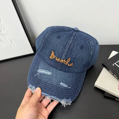 2026 Ripped Denim Letter Cap Sunshade Unisex